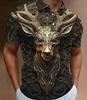 Men's retro polo shirt 3D animal print golf short-sleeved T-shirt quality fashion trend short-sleeved polo shirt t-shirt
