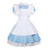 Nebesky modré Halloweenské šaty Alice v říši divů Lolita Služebná