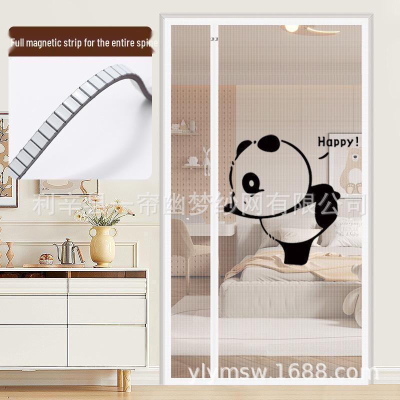 Cartoon Magnetic Mosquito-Repellent Door Curtain: Breathable Self-Adhesive Insect-Proof Barrier for Home and Bedroom W80 x H200