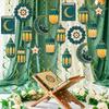 48 Pieces Spirals Party Decoration with Authentic Moon Star Designs Ramadans Accessories for Celebration and Gatherings