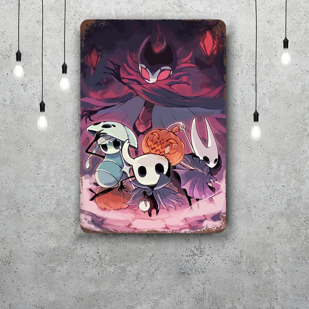 Hollow Knight Decor Poster Vintage Tin Sign Metal Sign Decorative Plaque for Pub Bar Man Cave Club Wall Decoration