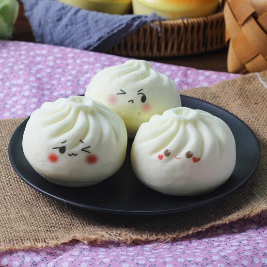 Cartoon Steamed Bun Squeeze Toy Simulated Dumpling Sensory Pinch Fidget Toy Stress Relief Relaxation Decompression Tool