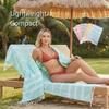 Turkey Beach Towel Shawl Striped Tassel Oversized Bath Towel Absorbent Quick-Drying Outdoor Seaside Sand-Free