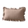 Copricuscino Decorativo a Volant per Divano Letto Quadrato, Federa a Quadri in Cotone con Bordo Arricciato, Cuscini Monocolore 18x18 Pollici 20x12 Copertura Decorativa per