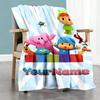 Pocoyo Personalized Name Blanket Gift Customizable Blanket Ultra-Soft Great for Home Decor Picnics Livingroom Living Room All-Season Use