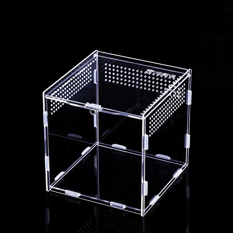 Acrylic Feeding Box Pet Climbing Feeding Box Arboreal Boxes 360 High Transparent Pet Climbing Supplies Spider, Lizard, Mantis
