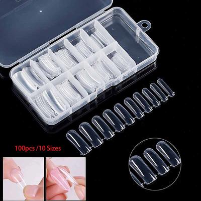 100 Stück Wiederverwendbare Nagelverlängerungsformen Tragbare DIY Nagelkunstwerkzeuge für Salon & Zuhause Professionelle Schablonen für künstliche Nägel Manikürezubehör