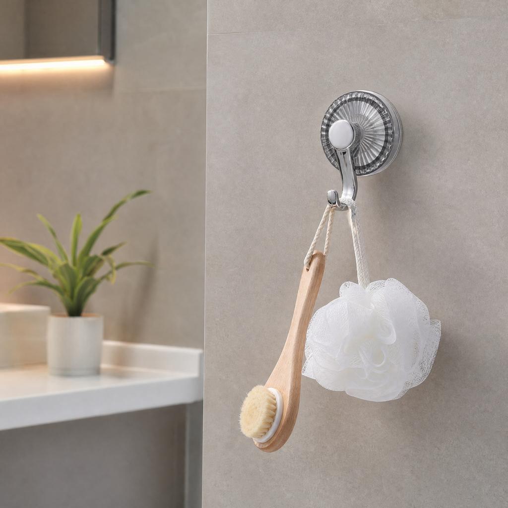 Suction Cup Hooks for Bathroom Wall, No Drilling Removable Hooks for Towels, Wreaths, Kitchen,