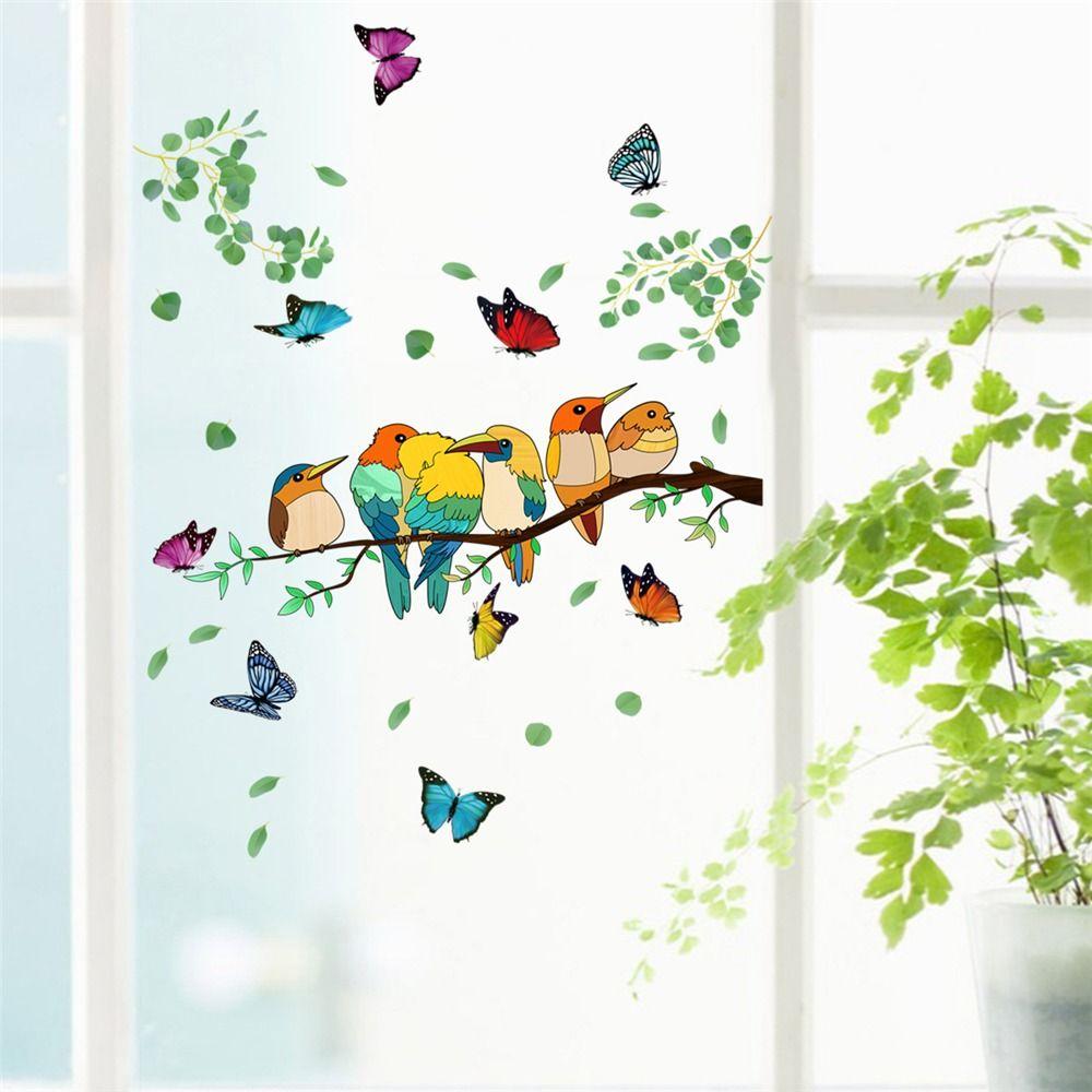 Bird Home Decor Double-sided Visual Butterfly Decals Static Stickers Window Film Window Stickers