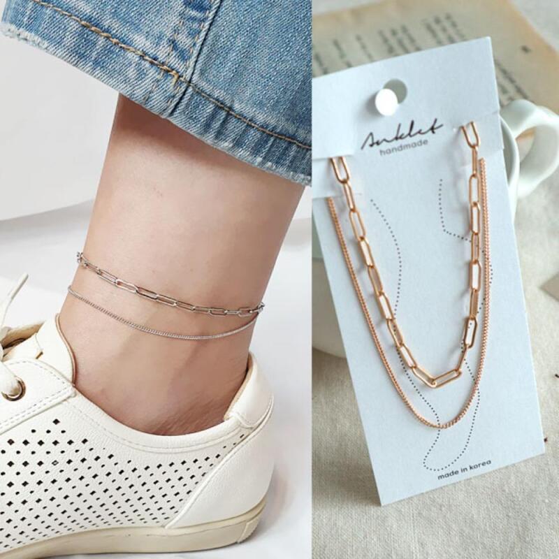 Sahiq Silver Gold Women's Bold Anklet Accessories