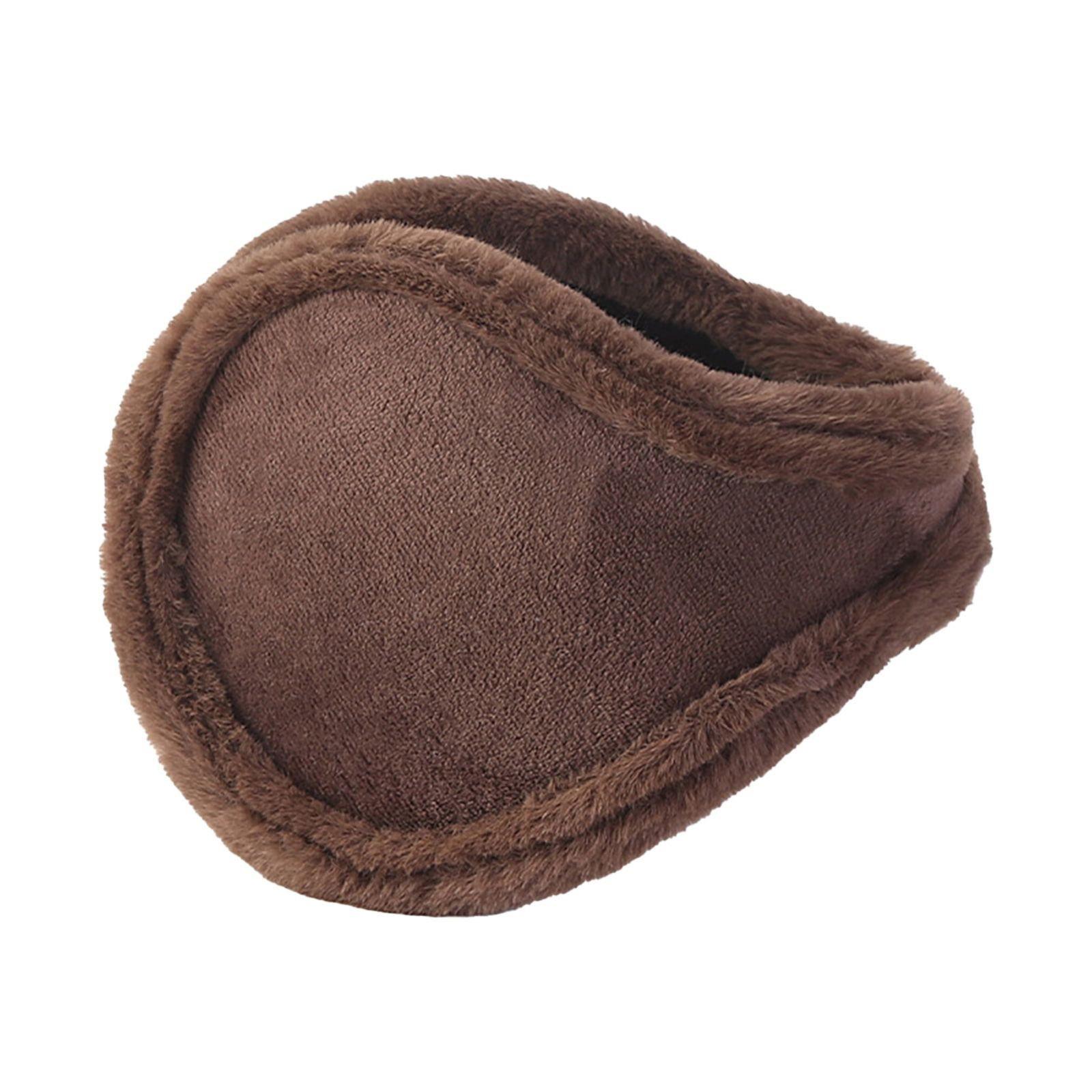 

Утолщенные плюшевые теплые наушники, зимние наушники и беруши для мужчин и женщин, однотонные студенческие утепленные наушники для ношения на спине One Size