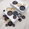 Matte Four-Hole Resin Cow Horn Pattern Buttons for Coats, Windbreakers, Suits, and Trousers