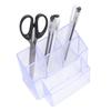 Popular Office Supply Transparent MultiFunction Pen Holder with Card Box In Transparent White