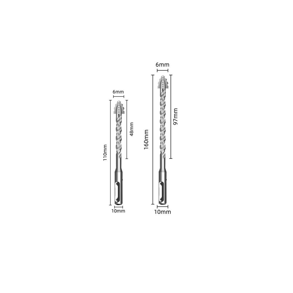 

2/3/4/5Pcs Four-Edged Eccentric Drill Serrated Round Shank Serrated Tooth Drill Bit High Hardness Tile Drill Bit