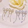 Women's Gentle Cubic Lovely Ribbon Earrings [Silver Needle]