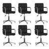Day and Night - Day and Night Swivel Dining Chairs 6 Units Black Synthetic Leather