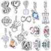 New  925 Silver Eternal Love Charms Pendant Fit Exquisite Women Bracelet Lucky Four-Leaf Clover Spacer Beads DIY Jewelry Gift