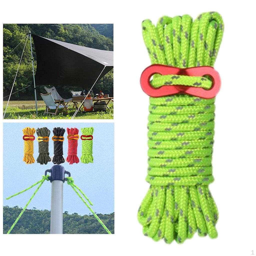 4 Guy Lines Tent Cords Lightweight Camping Rope with Aluminum Guylines Adjuster Tensioner Tarp,