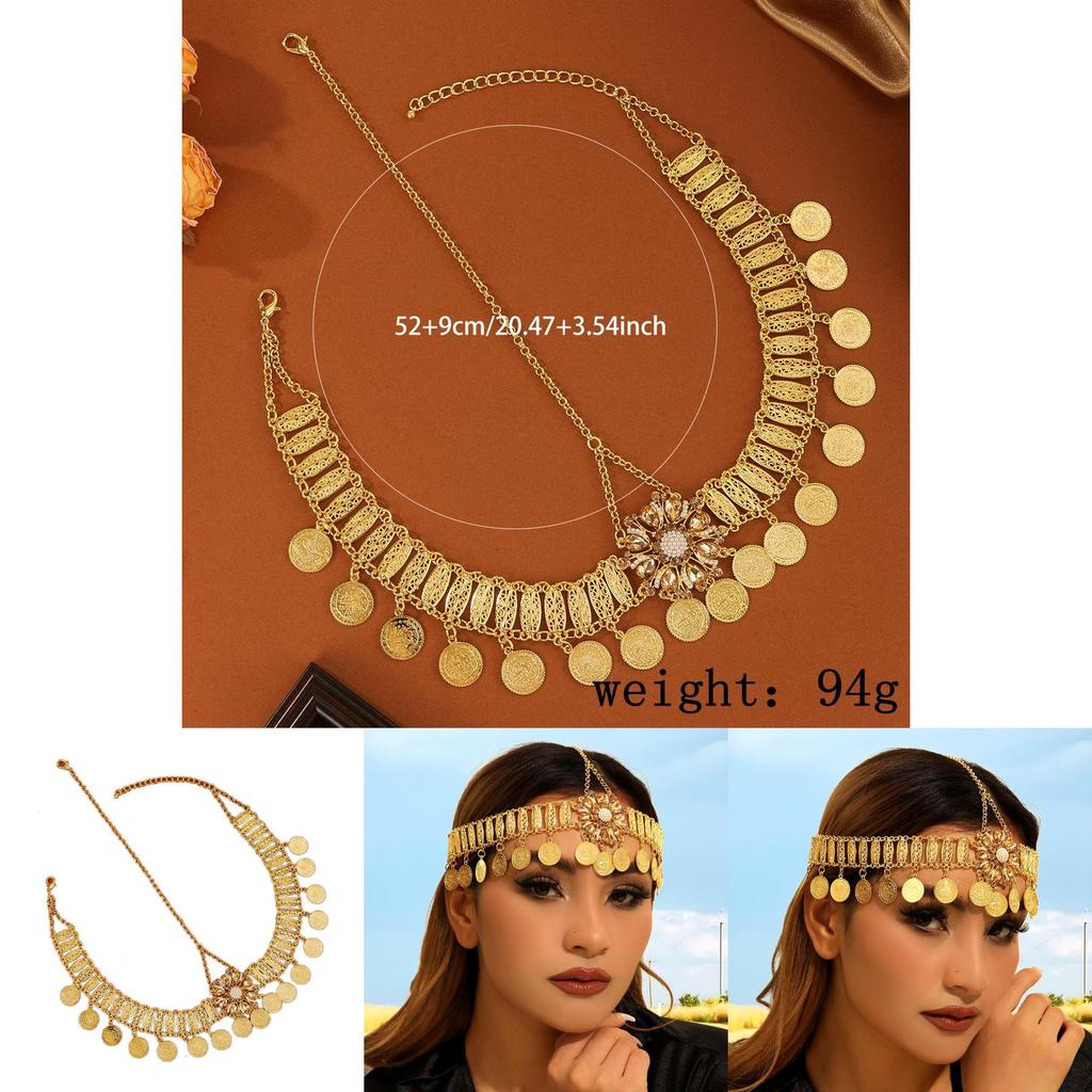 Bridal Hair Wrap With Water Crystal Flowers And Tassels For Wedding And Party Use