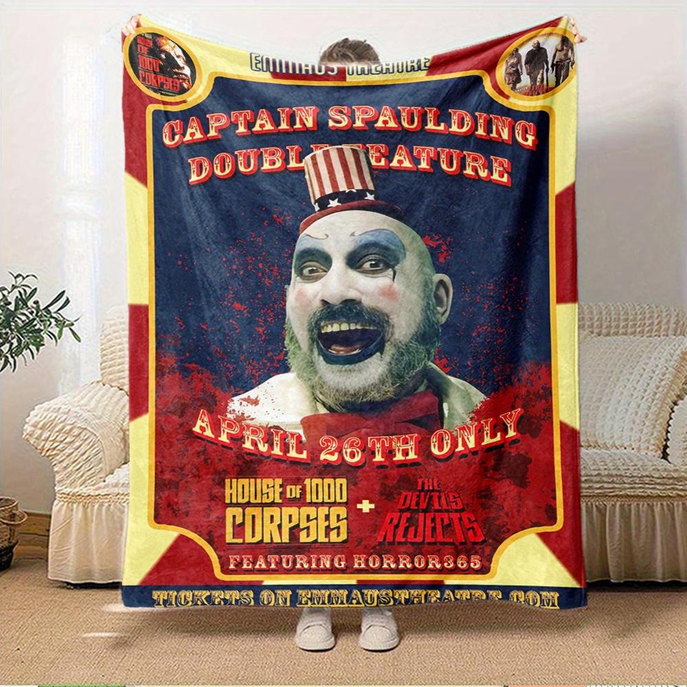 

1pc Captain Spaulding,House of 1000 Corpses,The Devil s RejectsTheme Digital Printed Flannel Blanket, Super Soft Plush Fleece Bed Cover, Mul 150x180cm