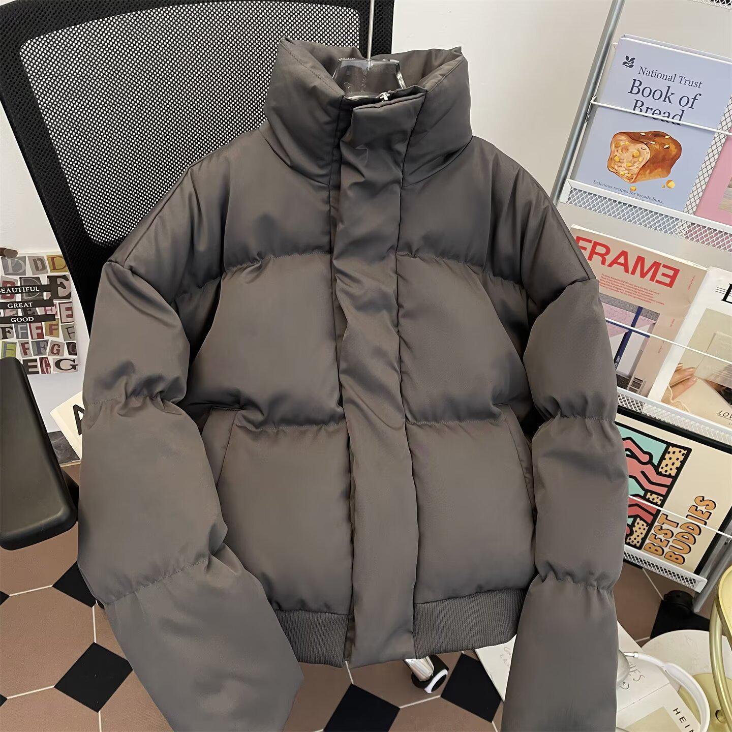 

Men s American Style Thickened Stand Collar Cotton Jacket - Trendy Winter Loose Fit Brand Design XL