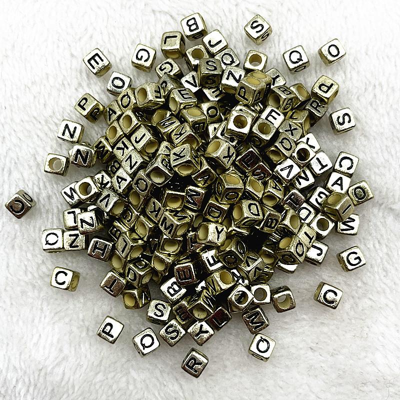 100pcs 7x4mm 6x6mm Russian Korean English Alphabet Letter Beads Charms Beads for Making Jewelry Diy Handmade Bracelets Necklace