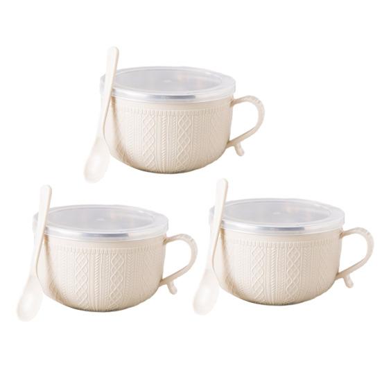 Microwave Ramen Bowl with Handles Stainless Steel Lunch Box Insulated Food Container for Noodles & Soup Large Capacity Bento Tumbler