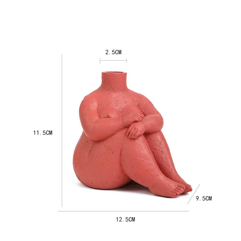 Creative Female Body Ceramic Vase Abstract Art Figure Sculpture Ornament Art Irregular Girl Ceramic Flower Vase Home Decoration