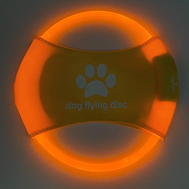 LED Dog Flying Disc,LED Light Dog Flying Pet Toys, Glow in The Dark Pet Toy,Visibility Lighted Pet Training Throwing Playing