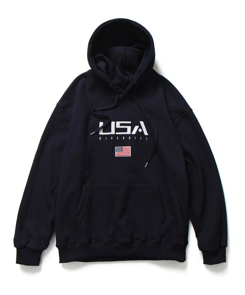 Usds Oversized Fleece-Lined Hoodie Navy