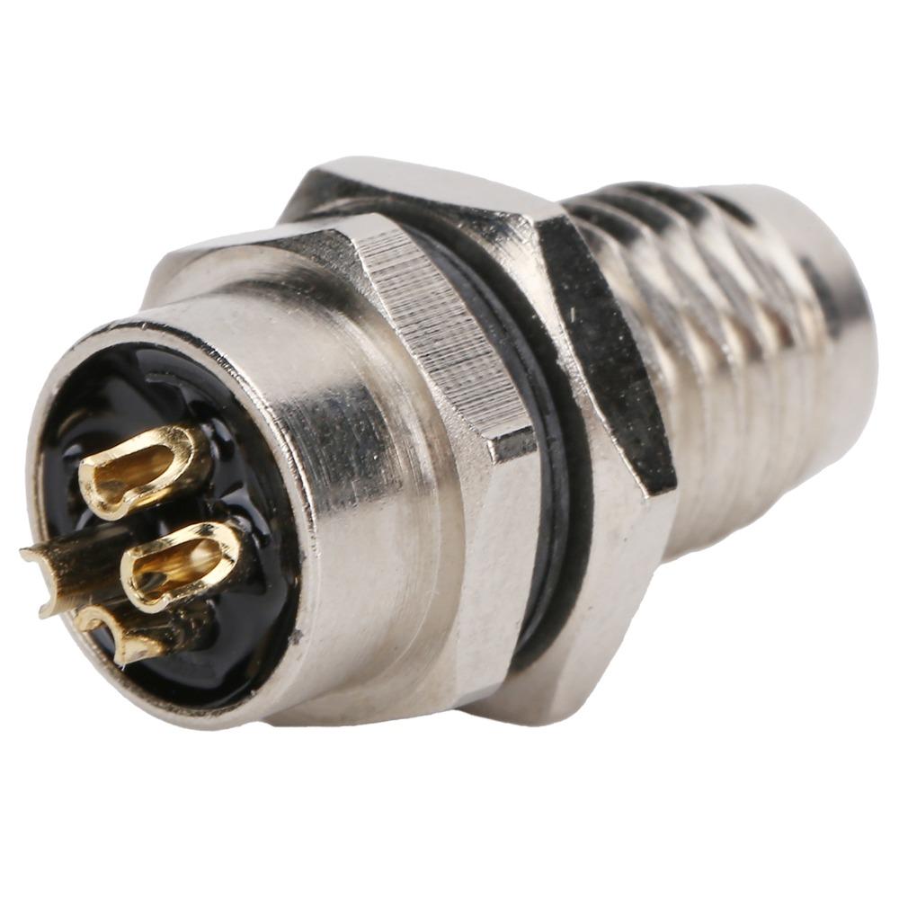 4Pin M8 Needle Socket Back Board Mounted Industrial Connector Aviation Connector  Field Assembly