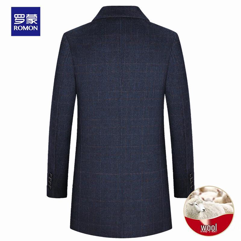 ROMON Men's Mid-Length Double-Faced Wool Blend Winter Coat