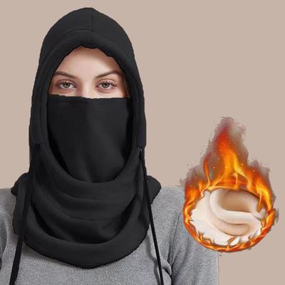 Women Winter Warm Balaclava Beanie Plush Ski Hat Face Shield Cycling Winter Cap Head Neck Face Warmer Fleece Scarf