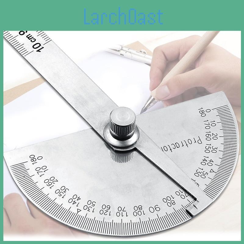 Stainless 180 Round Steel Head Degree Protractor Angle Finder Rotary Measuring Ruler Machinist Tool 10cm Craftsman Ruler