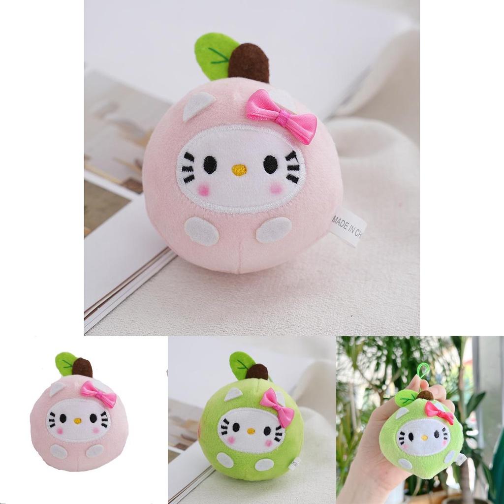 Lively Leso Round Ball Apple Plush Doll Kt Cat Keychain