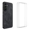 For Samsung Galaxy A56 5G Magnetic Case WANLONFENG SD Series PC TPU Phone Cover with 2Pcs Screen Film