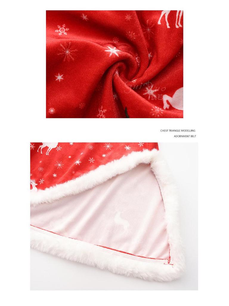 Velvet Bow Cutout Lingerie Set: Plush Patchwork Christmas Uniform for Women