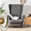Copripoltrona Elasticizzato con Schienale Alato Tinta Unita Antipolvere Copridivano Wingback Singolo Schienale Inclinato Copripoltrona con Copricuscino
