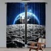 Set aus 2 Galaxie-Vorhängen Ansicht Erde Globus Mondoberfläche Weltall Dunkle Materie Schlafzimmer Wohnzimmer Esszimmer Polyester Perfekt für