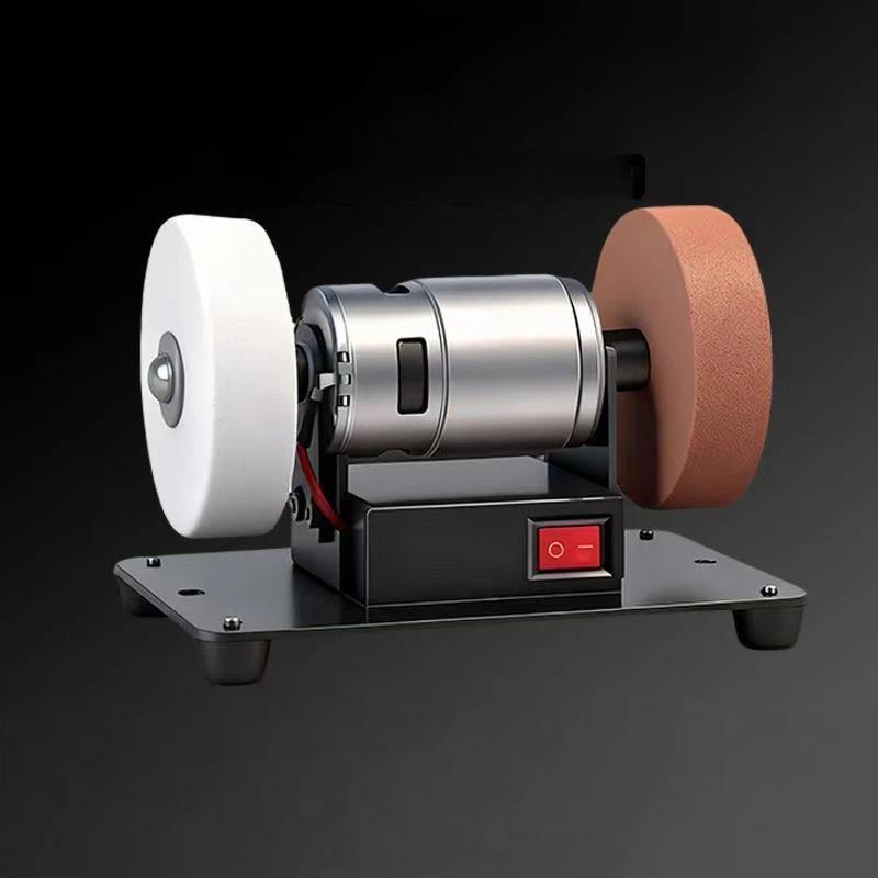 Electric Small Sander High Efficiency Portable Sanding Machine with 2 Wheels for Home DIY Woodworking Metal Polishing