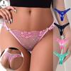 Dámské sexy krajkové síťované tanga prodyšné průsvitné vyšívané G-string S-XL evropská velikost kalhotky