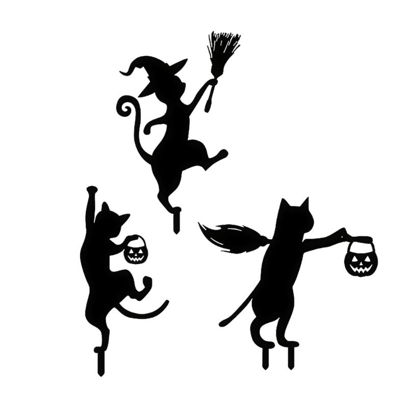 

Elegant Black Metal Feline Lawn Statues Suitable For Yard Decoration No Tool Installation Required Durable Metal Craft 1
