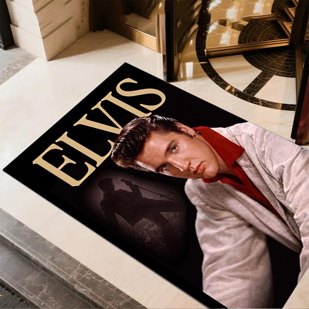 Elvis Presley: Music Legend Floor Mat Perfect for Dormitory Game Room Living Rooms Playrooms Antislip Carpet Decorate Offices Wedding Party Gift