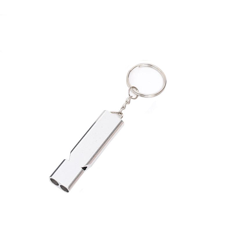 Double-Hole High-Pitched Outdoor Whistle for Sports Training and Survival серебряный
