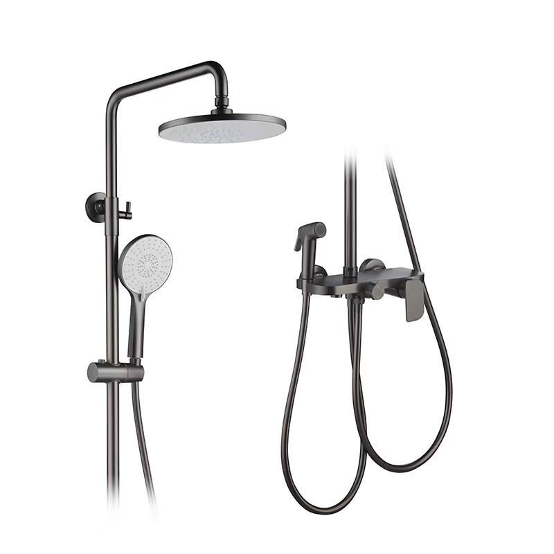 TLXT 4-функциональный комплект смесителя для душа наружного монтажа, цвет оружейный металл