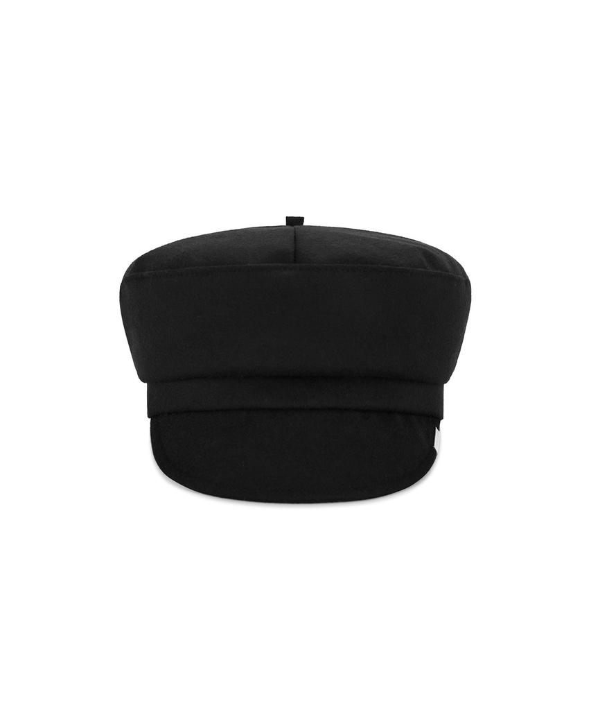 Bajal Metal Tip Wool Sailor'S Cap Black