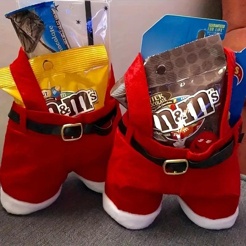 Christmas Gift Bags Reusable Santa Claus Candy Treat Tote Bags Holiday Wine Bottle Packaging Cute Party Favor DecorationSupplies