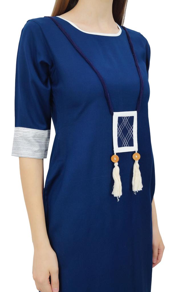 Bimba Women Rayon Tunic 3 4 Sleeve Chic Kurti Kurta Indian Ethnic Dress