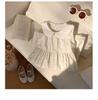 Korean Style Girls' Floral Dress - Summer 2026 Cotton Lace Sleeveless with Doll Collar