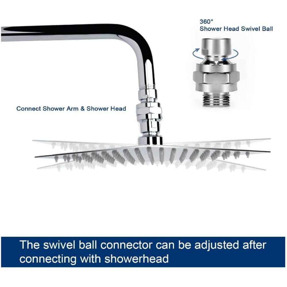 360 Degree Shower Adjustable Swivel Ball Extension Adapter Adjustable  Bathroom